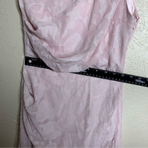 Lulus Dreamy Desires Blush Pink Floral Burnout One Shoulder Midi Dress - Picture 10 of 14